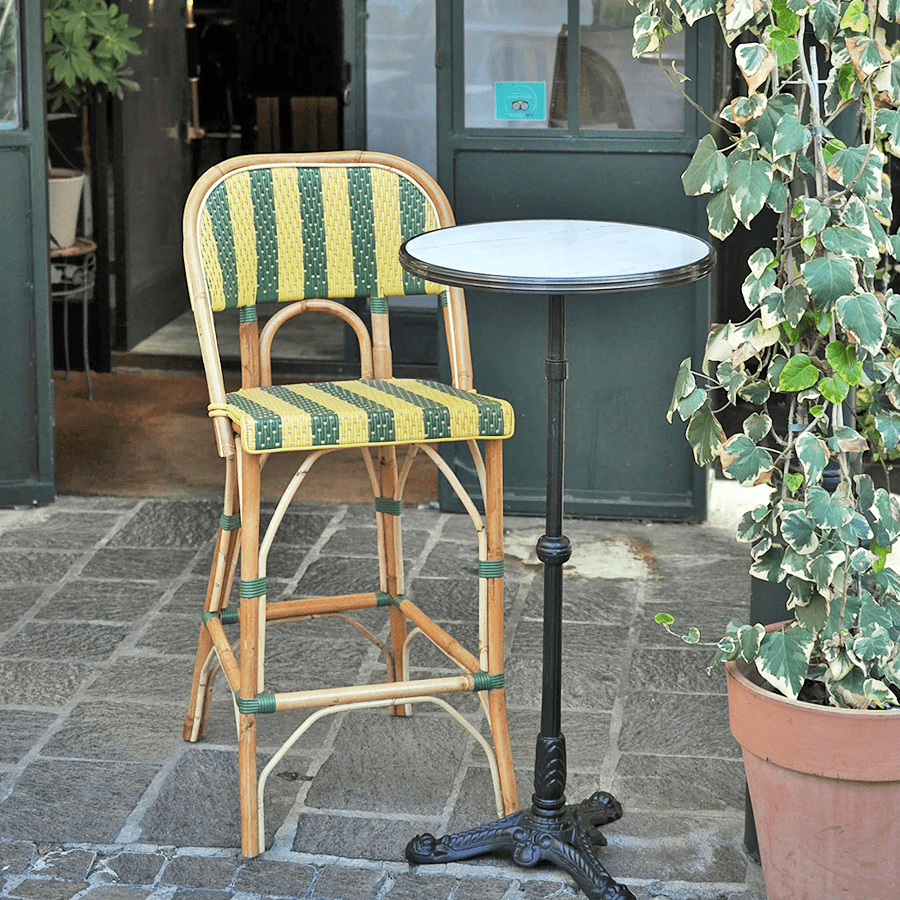 CARRARA GREEN GRANITE FRENCH BISTRO BAR TABLE 24” - DYKE & DEAN