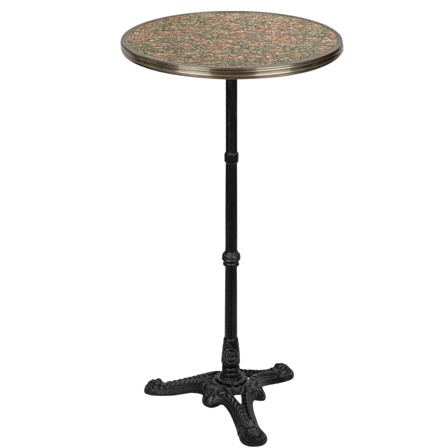 CARRARA PINK & GREY GRANITE FRENCH BISTRO BAR TABLE 20” - DYKE & DEAN