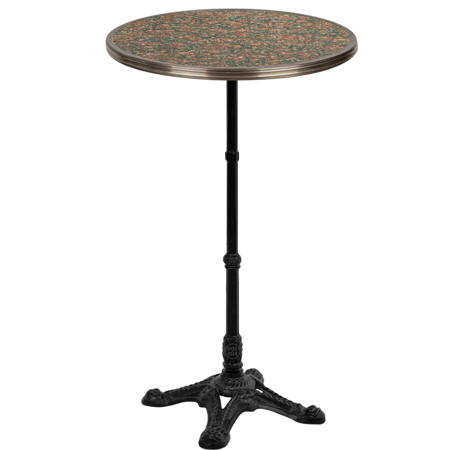 CARRARA PINK & GREY GRANITE FRENCH BISTRO BAR TABLE 24” - DYKE & DEAN