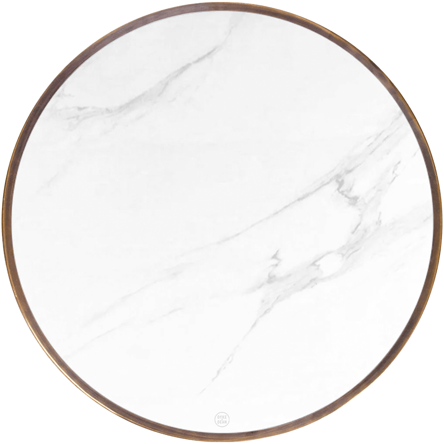 CARRARA WHITE CERAMIC FRENCH BISTRO BAR TABLE 24” - DYKE & DEAN