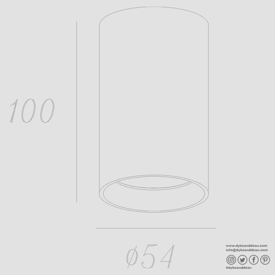 CEILING CYLINDER SPOT LAMP BRASS - DYKE & DEAN