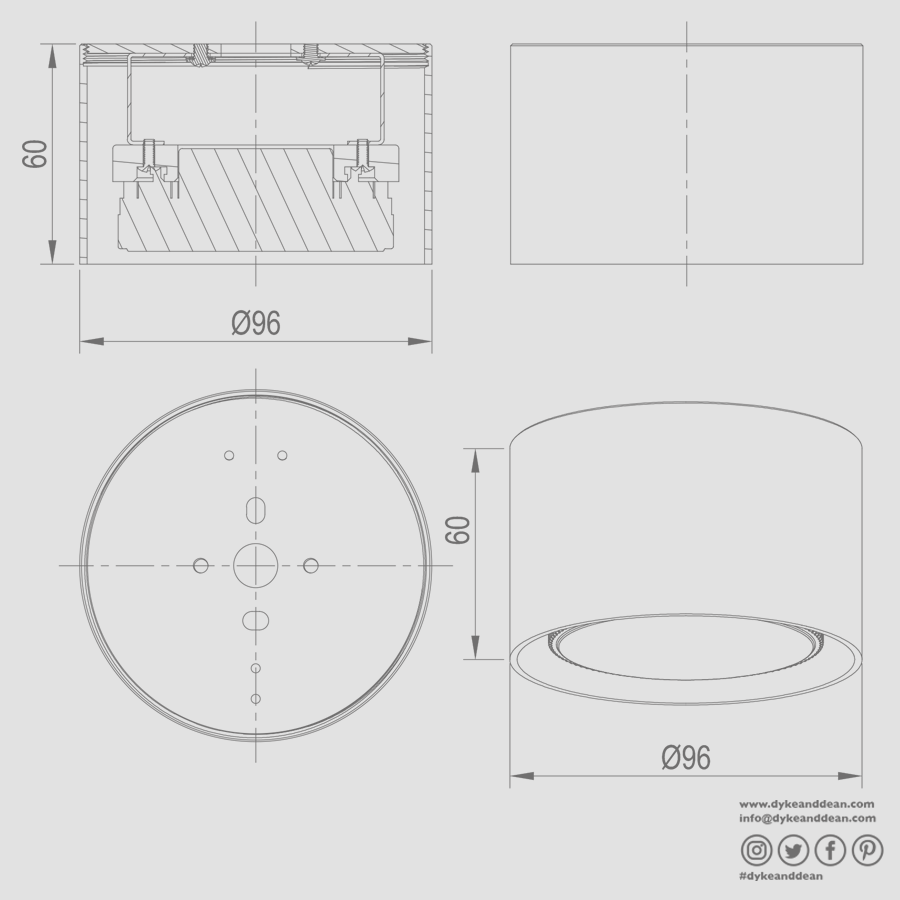 CEILING PUCK LIGHT BRASS - DYKE & DEAN