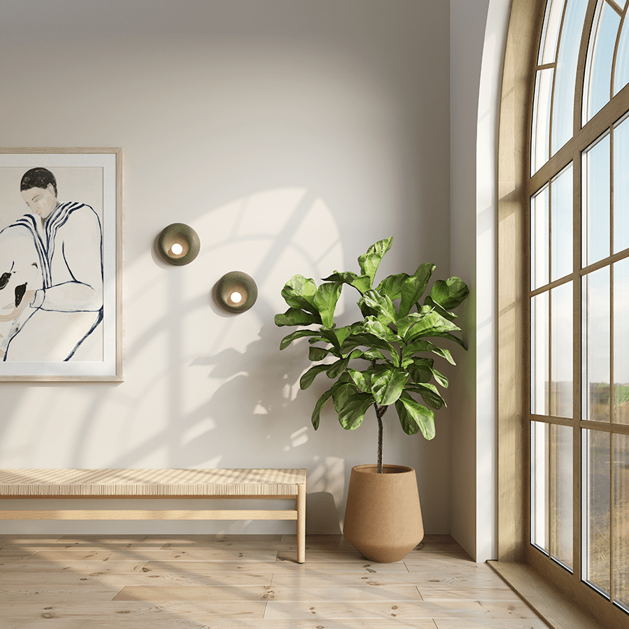 CERAMIC ROUND OPAL GLASS WALL LIGHT DROVA - DYKE & DEAN