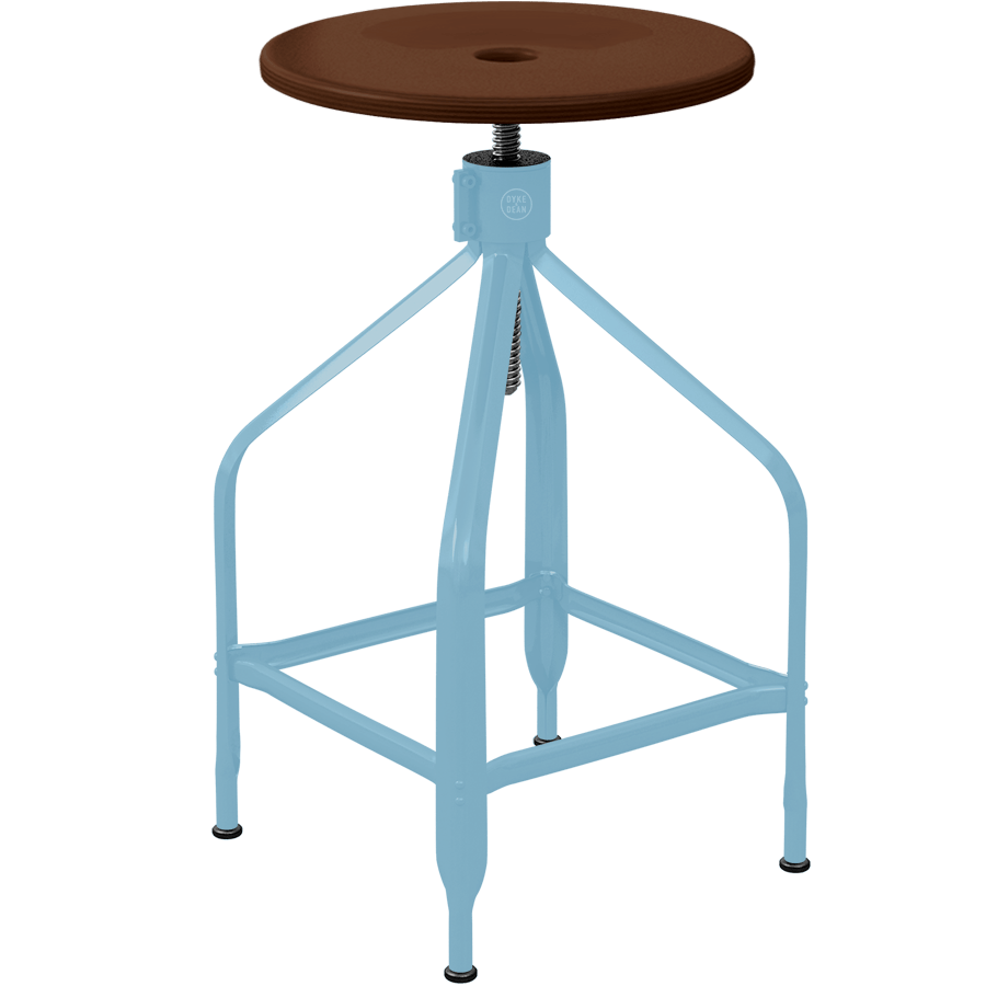 CHAISES NICOLLE TALL ADJUSTABLE SWIVEL STOOL WOOD - DYKE & DEAN