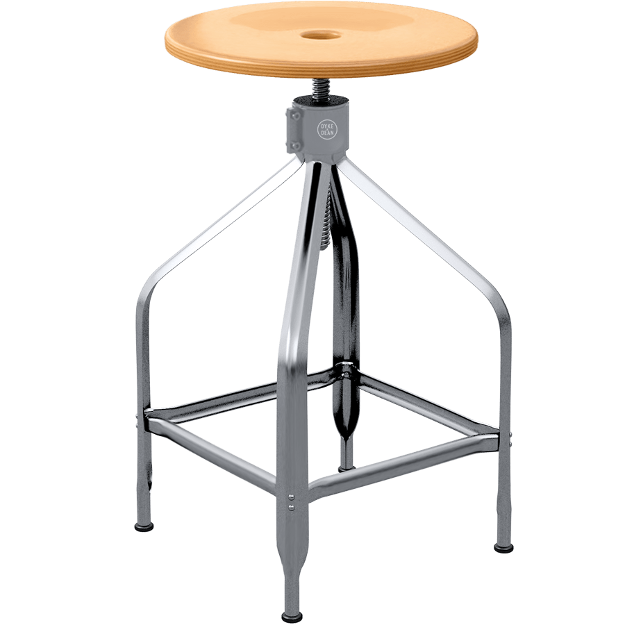 CHAISES NICOLLE TALL ADJUSTABLE SWIVEL STOOL WOOD - DYKE & DEAN