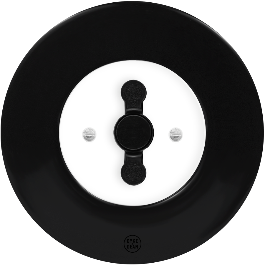CLASSIC PORCELAIN ROUND ROTARY DOMINO SWITCH - DYKE & DEAN