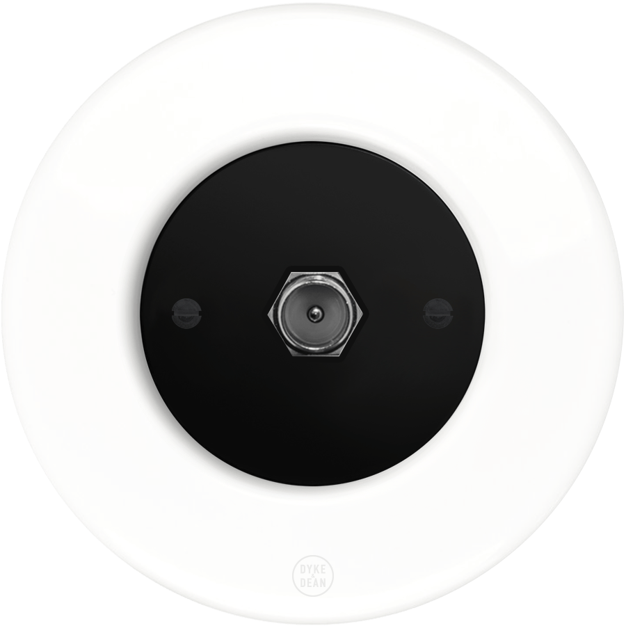 CLASSIC PORCELAIN TV REVERSE DOMINO SOCKET - DYKE & DEAN