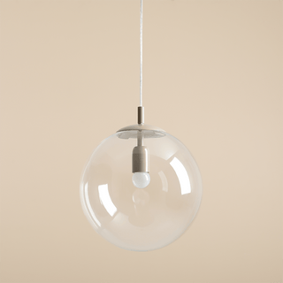 CLEAR GLASS HANGING GLOBE PENDANT BEIGE - DYKE & DEAN