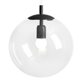 CLEAR GLASS HANGING GLOBE PENDANT BLACK - DYKE & DEAN