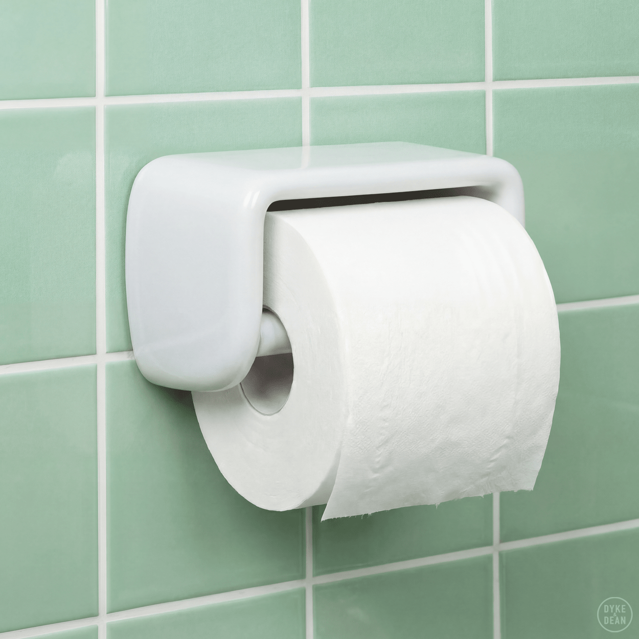 COVERED PORCELAIN TOILET PAPER HOLDER - DYKE & DEAN