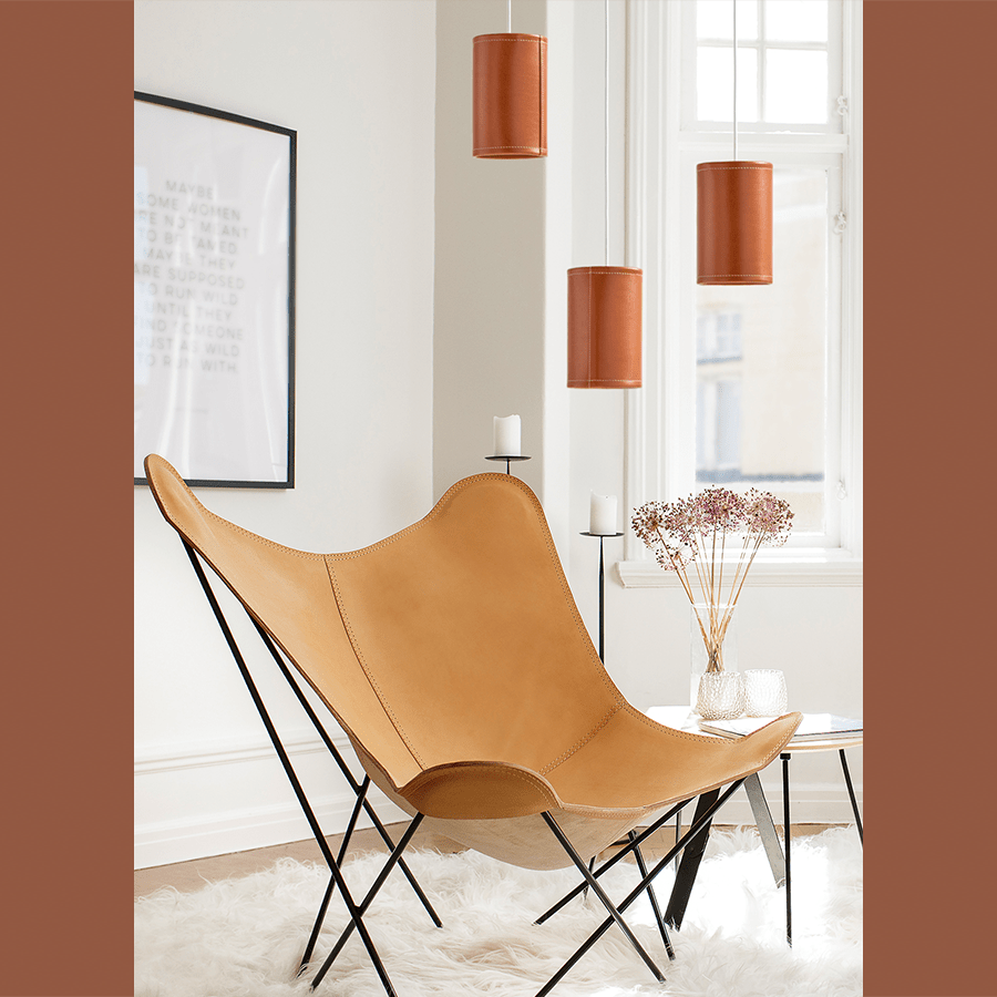 CUERO CYLINDER LEATHER PENDANT LIGHT POLO - DYKE & DEAN