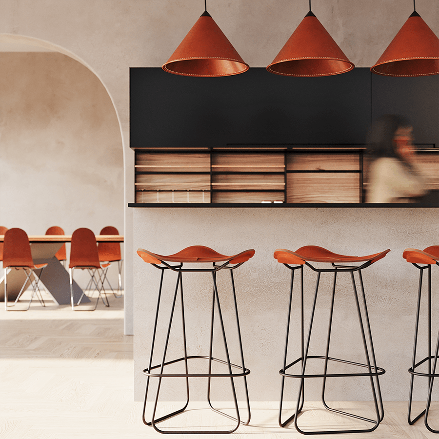 CUERO LEATHER BARSTOOL 65CM - DYKE & DEAN