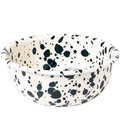 DARK GREEN & WHITE SMALL SPLATTER ENAMEL BOWL - DYKE & DEAN