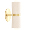 DOUBLE CERAMIC UP DOWN LIGHT WITH BRASS WALL PLATE - DYKE & DEAN
