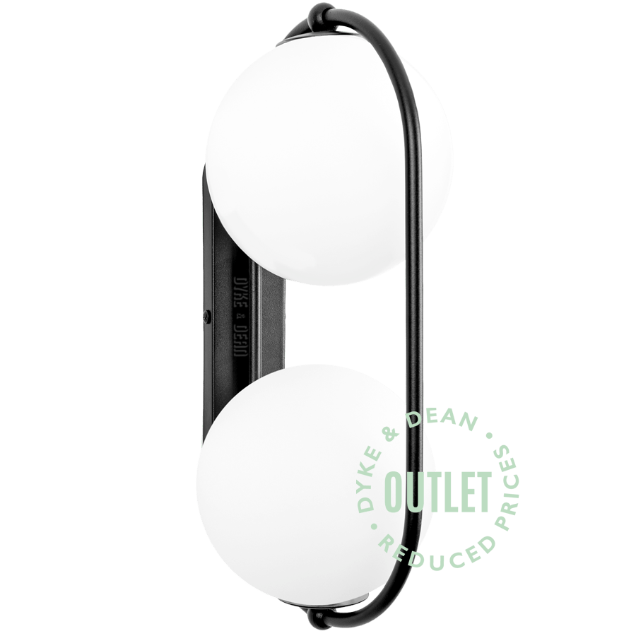 DOUBLE GLOBE ROD WALL LIGHT OUTLET - DYKE & DEAN