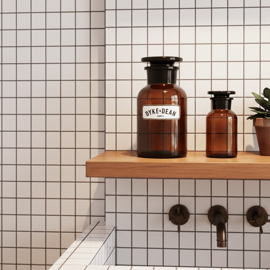 DYKE & DEAN APOTHECARY JAR BROWN GLASS 250ML - DYKE & DEAN