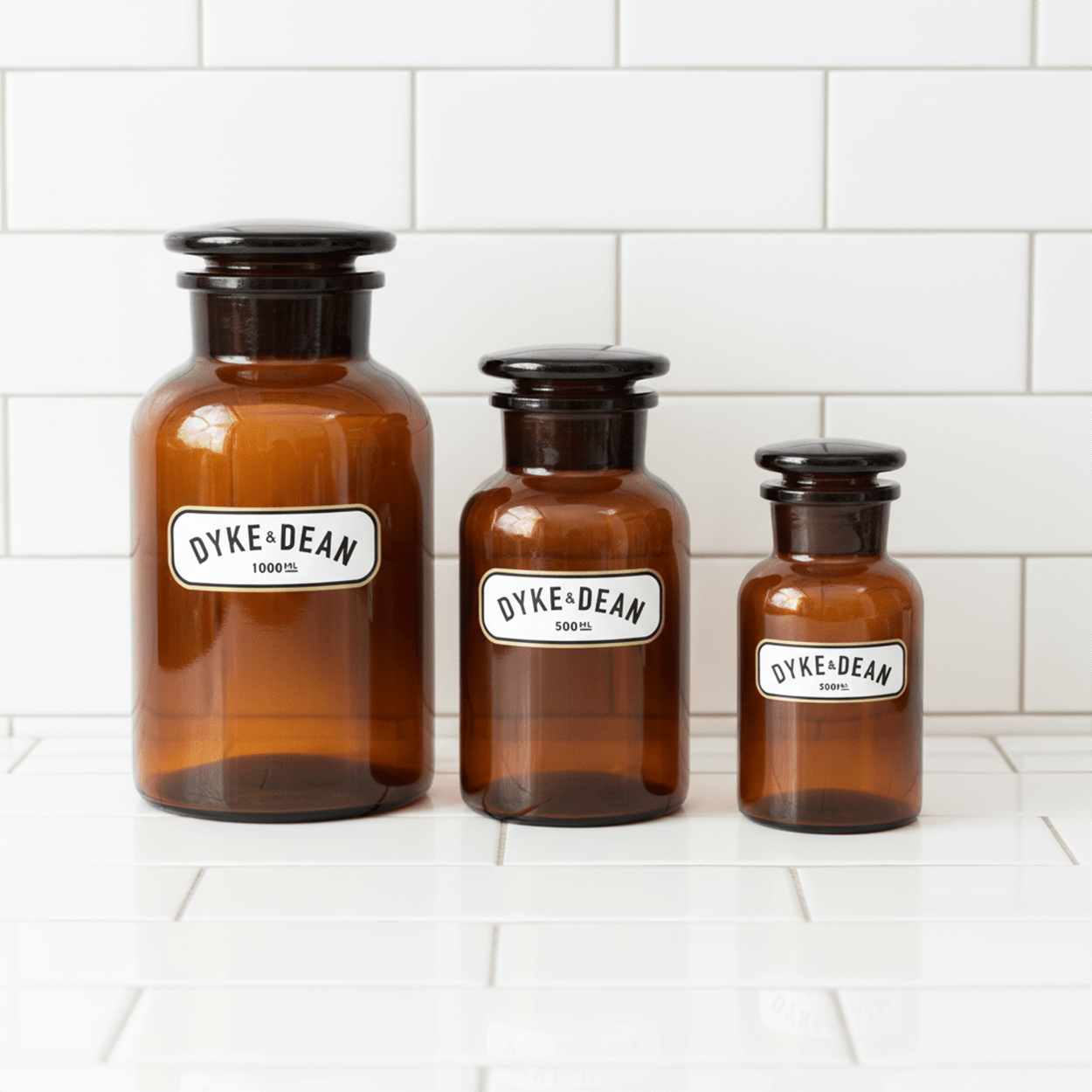 DYKE & DEAN APOTHECARY JAR BROWN GLASS 500ML - DYKE & DEAN