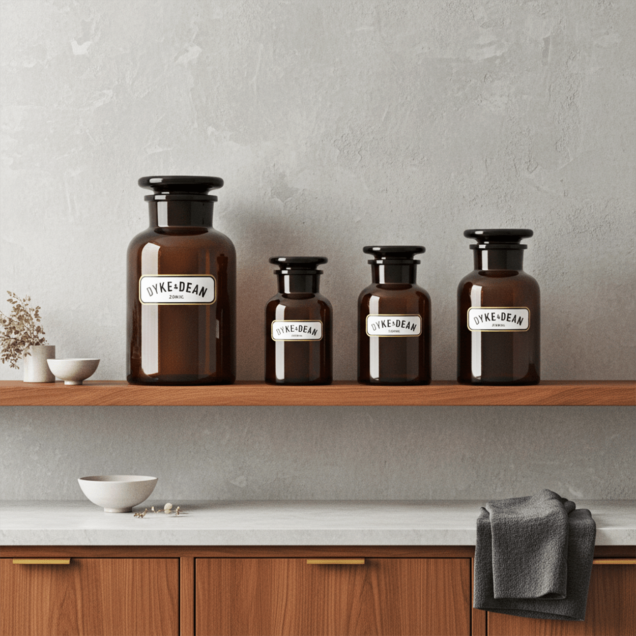 DYKE & DEAN APOTHECARY JAR BROWN GLASS 500ML - DYKE & DEAN