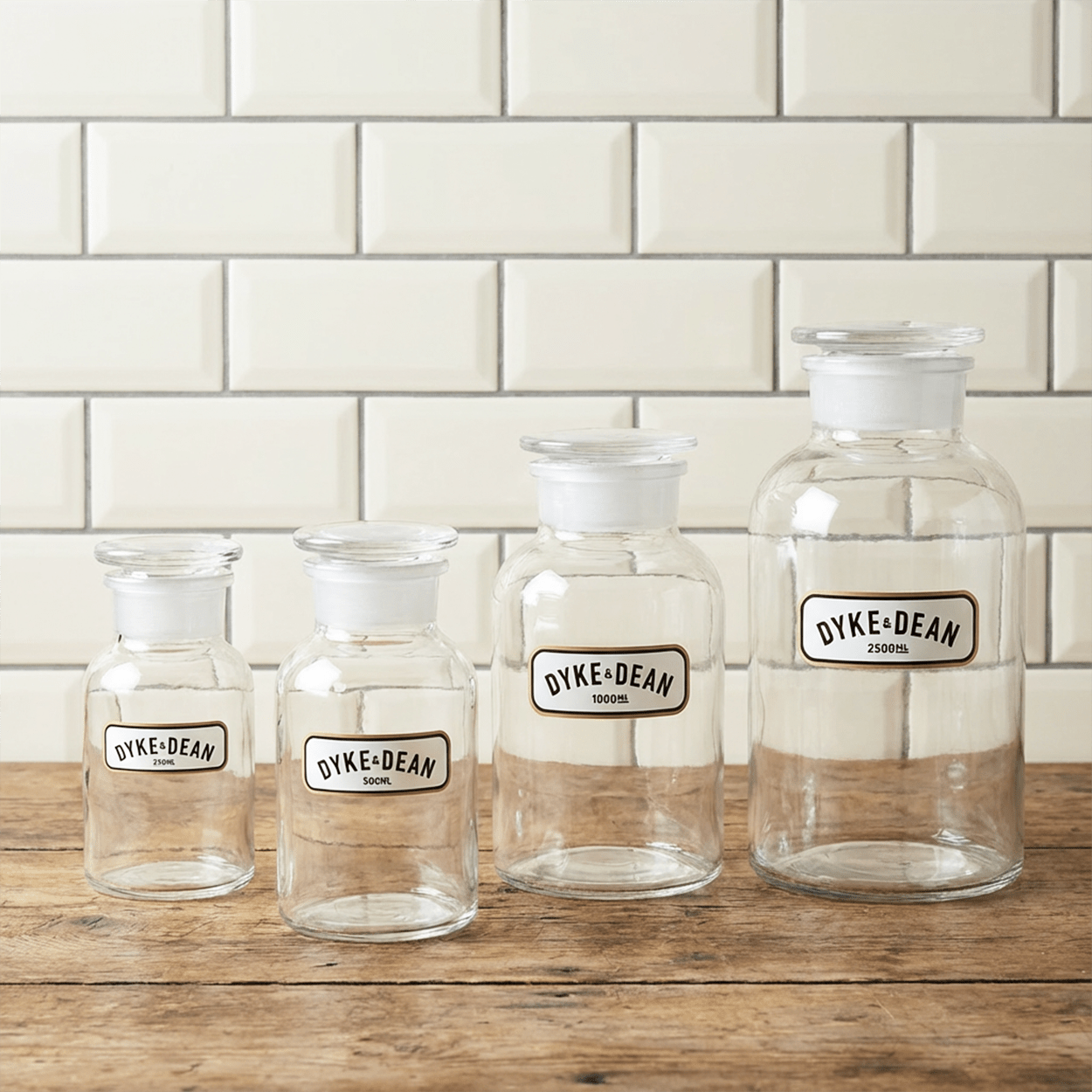 DYKE & DEAN APOTHECARY JAR CLEAR GLASS 1000ML - DYKE & DEAN