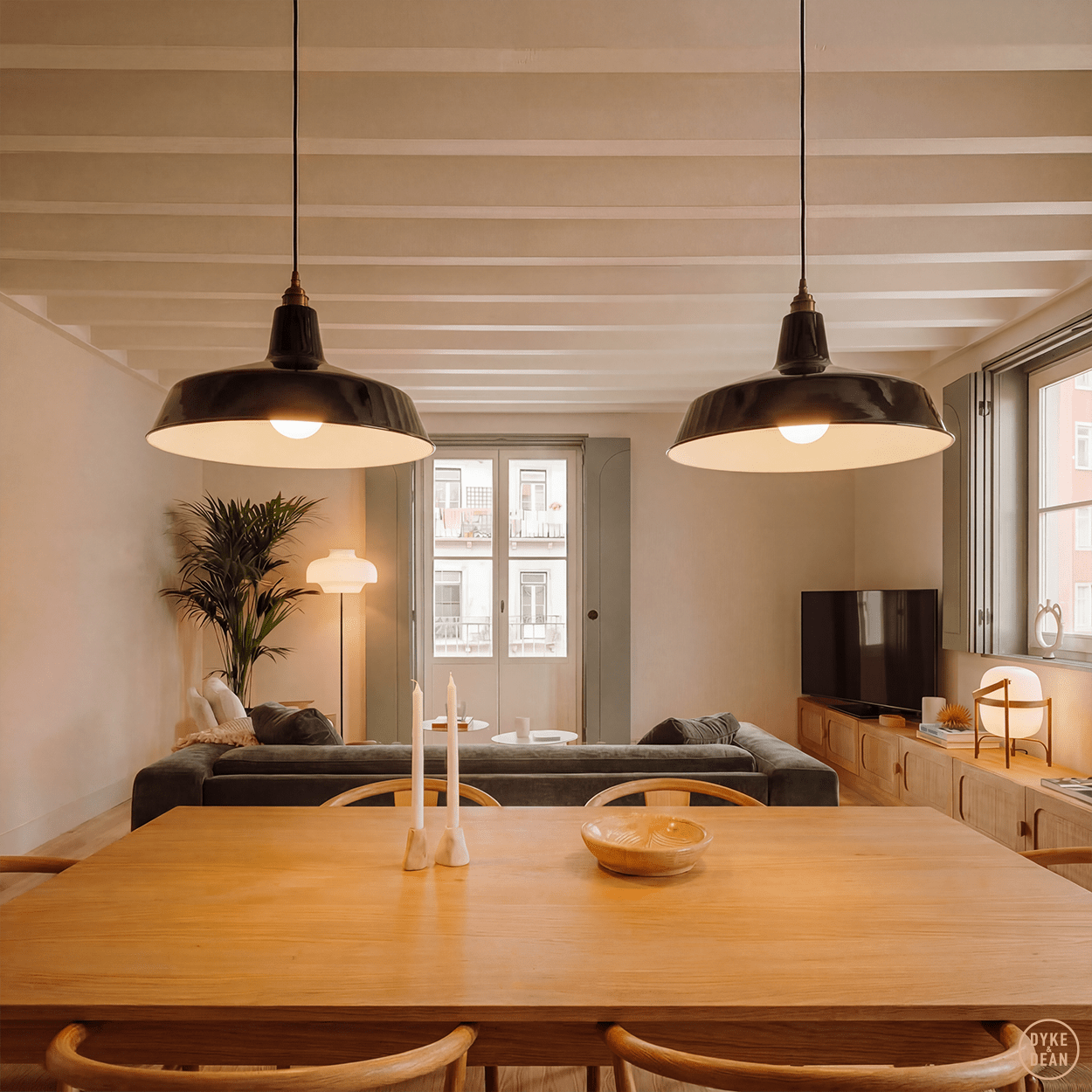 DYKE & DEAN PENDANT LAMPSHADE BLACK - DYKE & DEAN