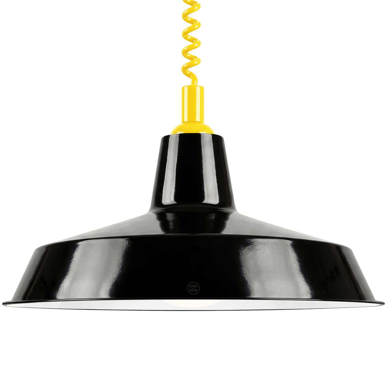 DYKE & DEAN PENDANT LAMPSHADE BLACK WITH RETRACTABLE SPRING - DYKE & DEAN