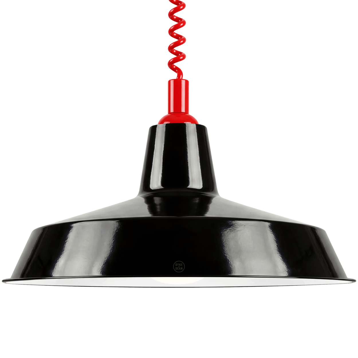 DYKE & DEAN PENDANT LAMPSHADE BLACK WITH RETRACTABLE SPRING - DYKE & DEAN