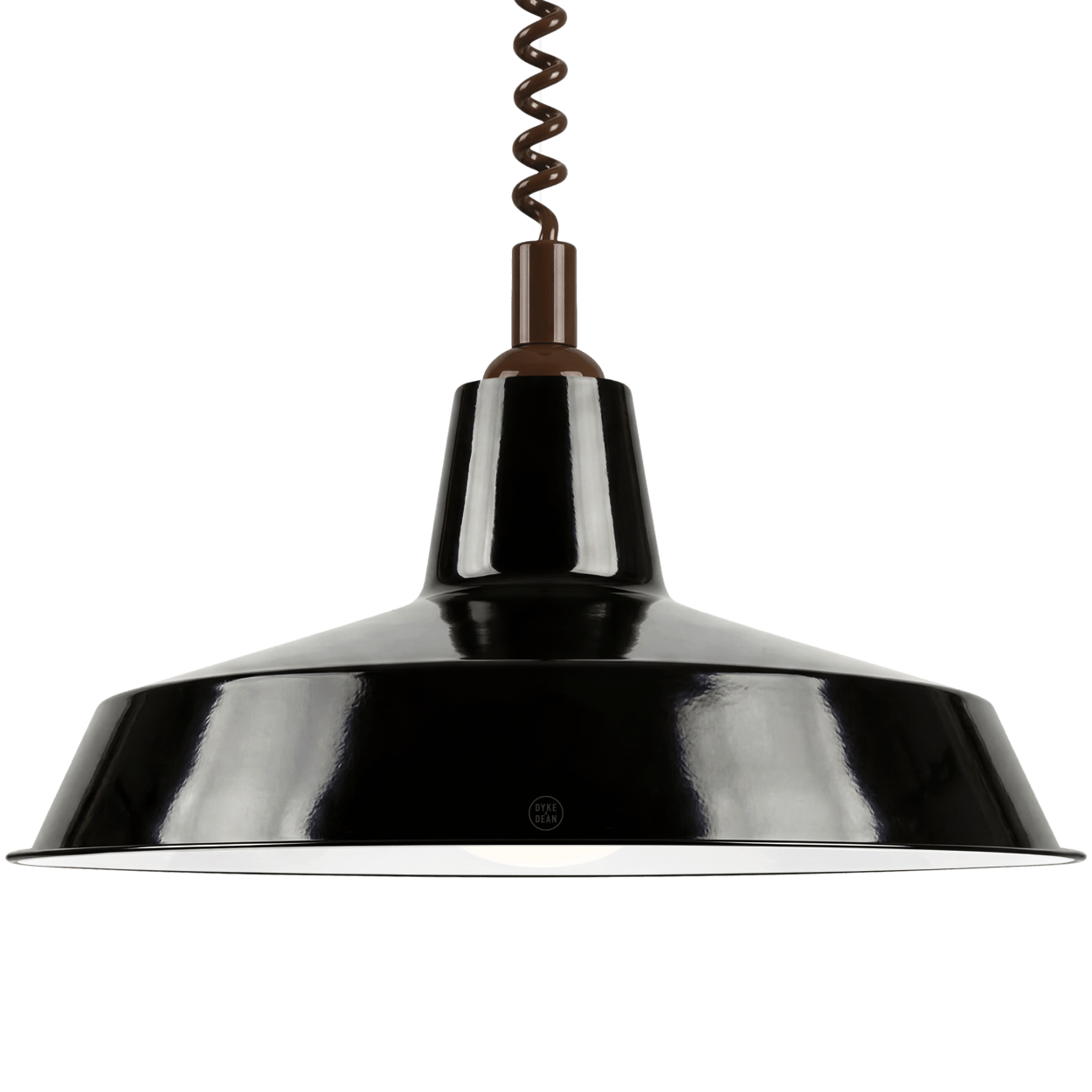 DYKE & DEAN PENDANT LAMPSHADE BLACK WITH RETRACTABLE SPRING - DYKE & DEAN