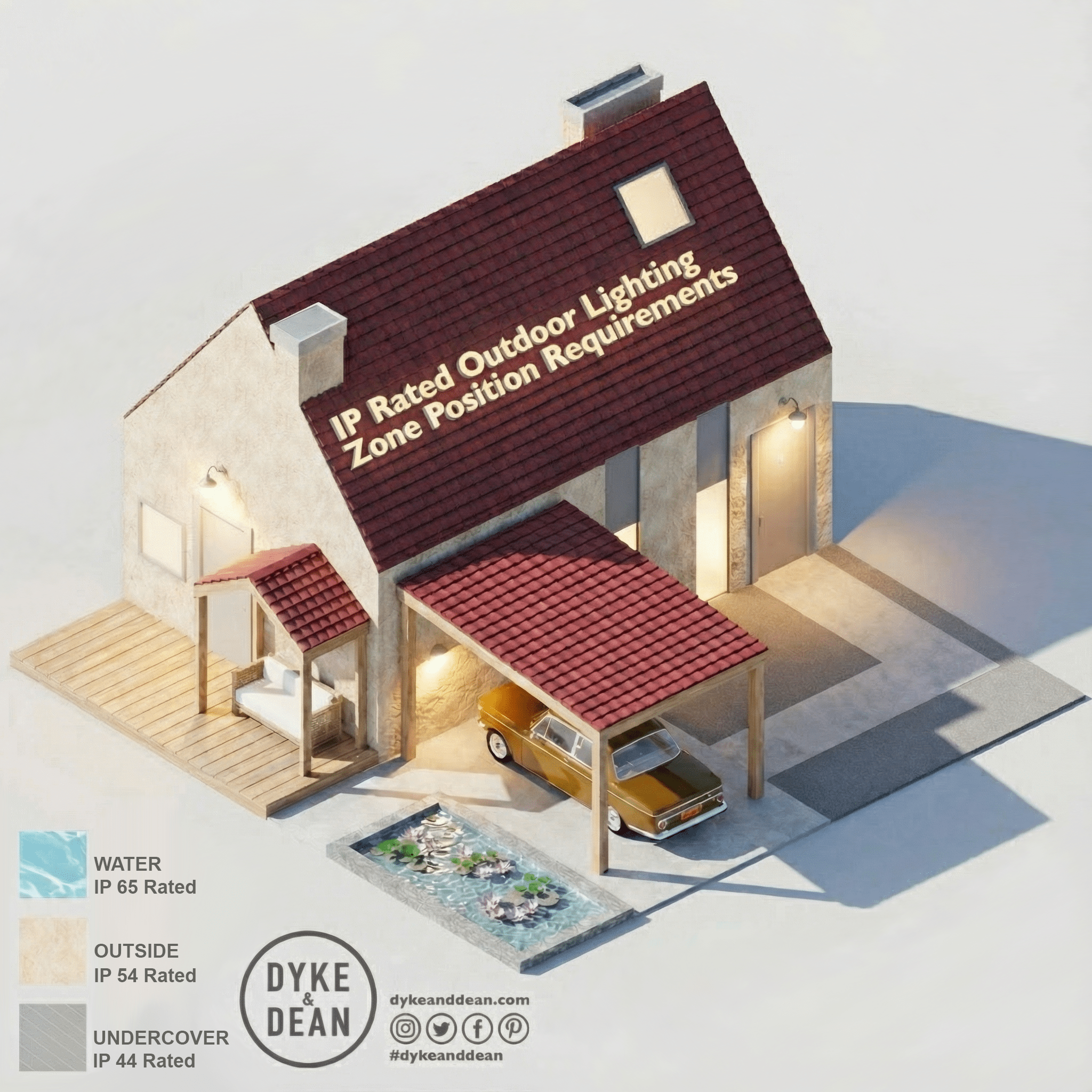 DYKE & DEAN PENDANT LAMPSHADE BLUE - DYKE & DEAN