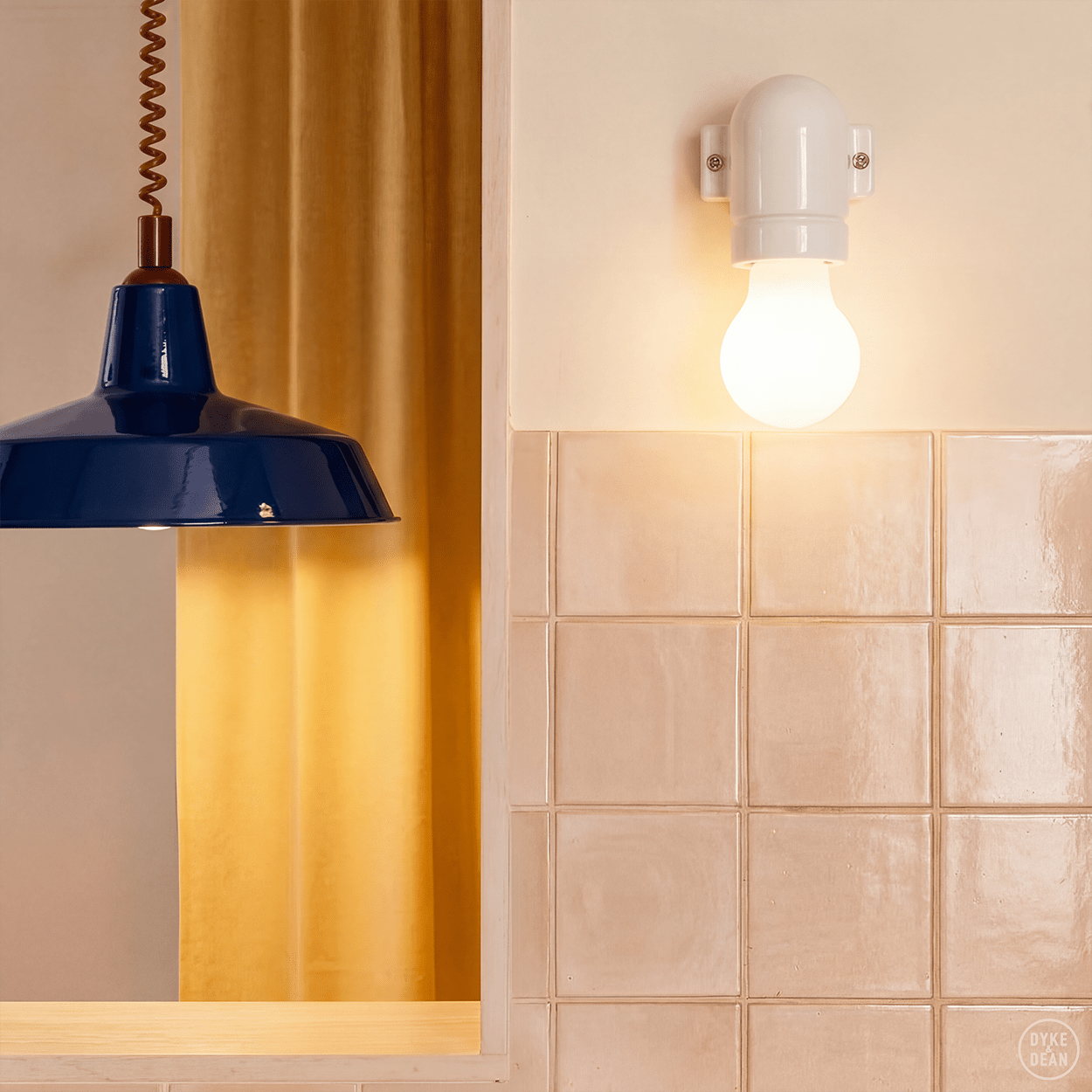 DYKE & DEAN PENDANT LAMPSHADE BLUE - DYKE & DEAN