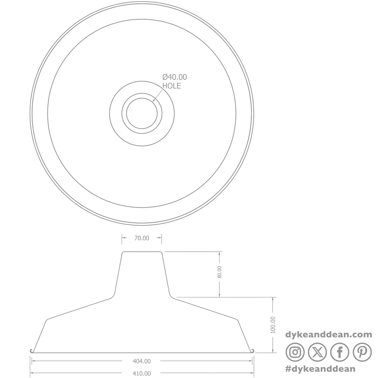 DYKE & DEAN PENDANT LAMPSHADE BLUE WITH HOOK & CHAIN SET - DYKE & DEAN