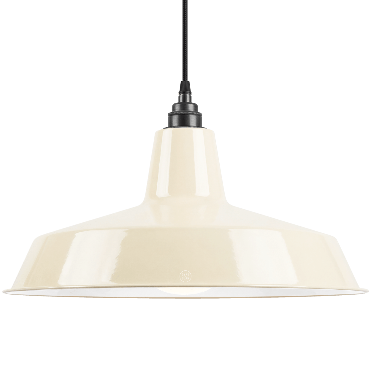 DYKE & DEAN PENDANT LAMPSHADE CREAM WITH BULB HOLDER - DYKE & DEAN