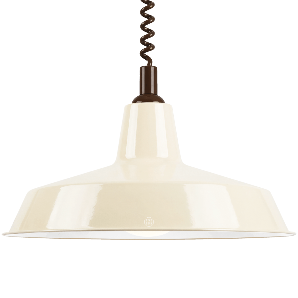 DYKE & DEAN PENDANT LAMPSHADE CREAM WITH RETRACTABLE SPRING - DYKE & DEAN