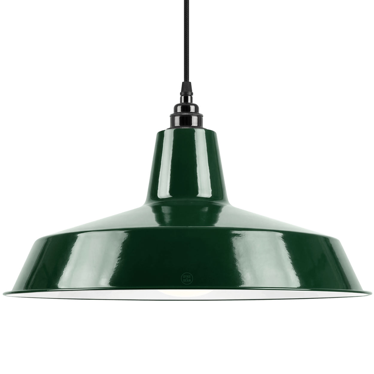 DYKE & DEAN PENDANT LAMPSHADE GREEN WITH BULB HOLDER - DYKE & DEAN