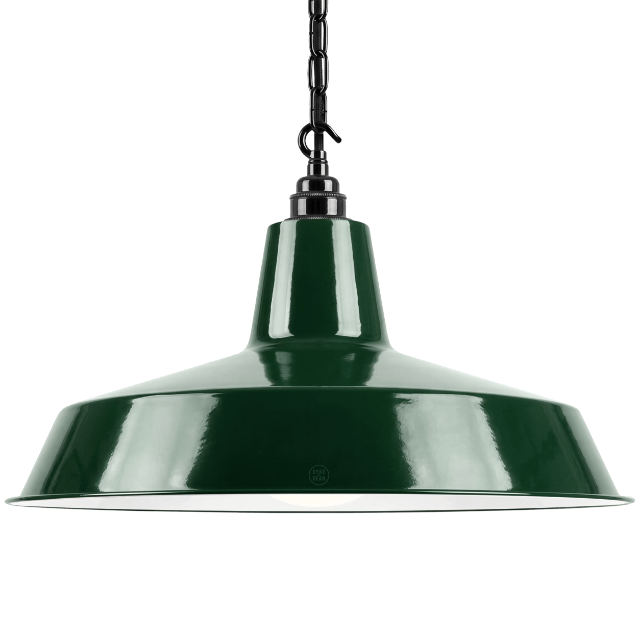 DYKE & DEAN PENDANT LAMPSHADE GREEN WITH HOOK & CHAIN SET - DYKE & DEAN