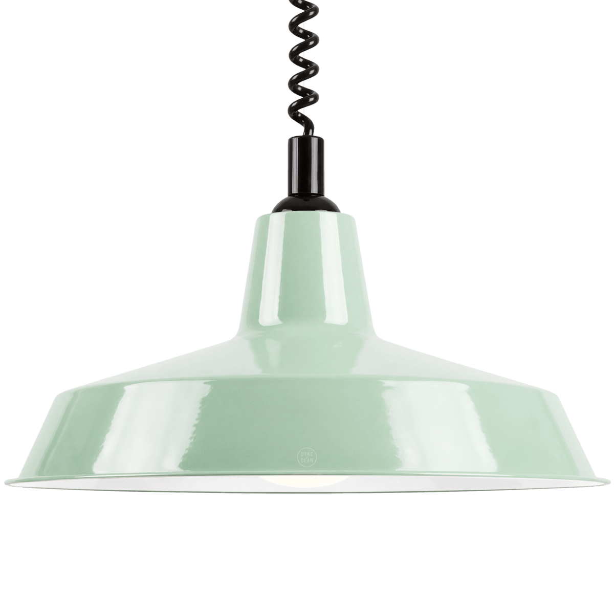 DYKE & DEAN PENDANT LAMPSHADE MINT GREEN WITH RETRACTABLE SPRING - DYKE & DEAN