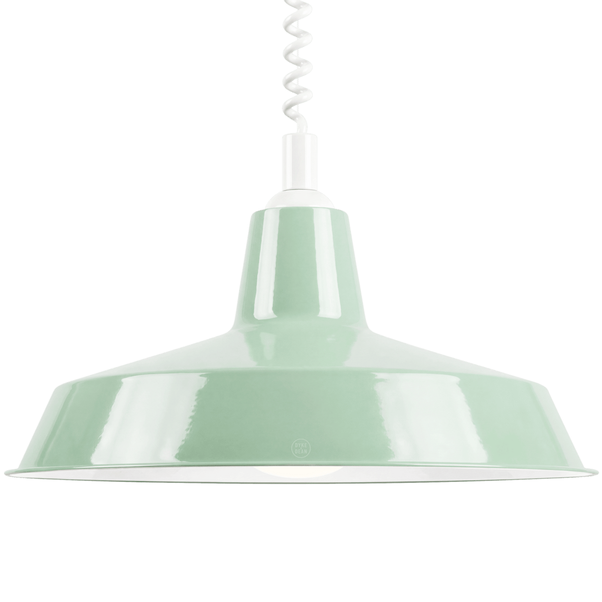 DYKE & DEAN PENDANT LAMPSHADE MINT GREEN WITH RETRACTABLE SPRING - DYKE & DEAN