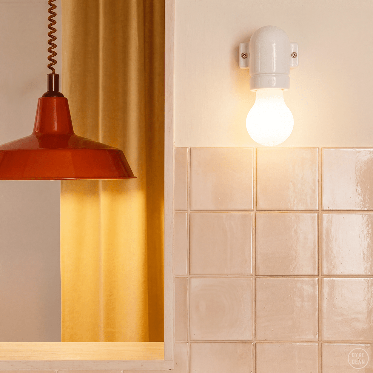 DYKE & DEAN PENDANT LAMPSHADE ORANGE - DYKE & DEAN