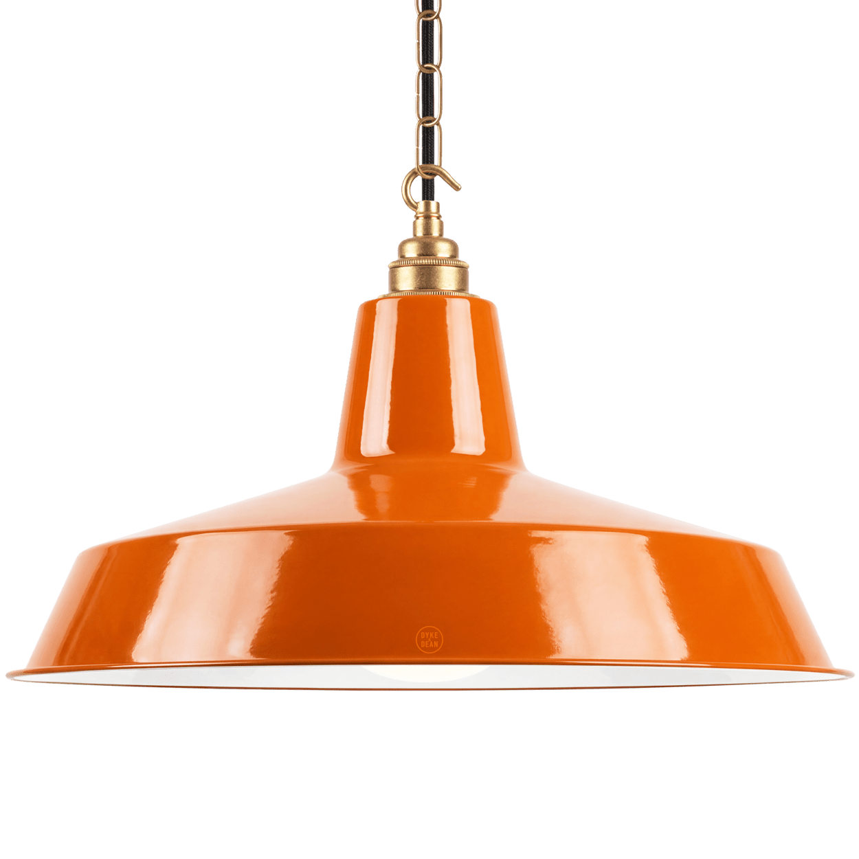 DYKE & DEAN PENDANT LAMPSHADE ORANGE WITH HOOK & CHAIN SET - DYKE & DEAN