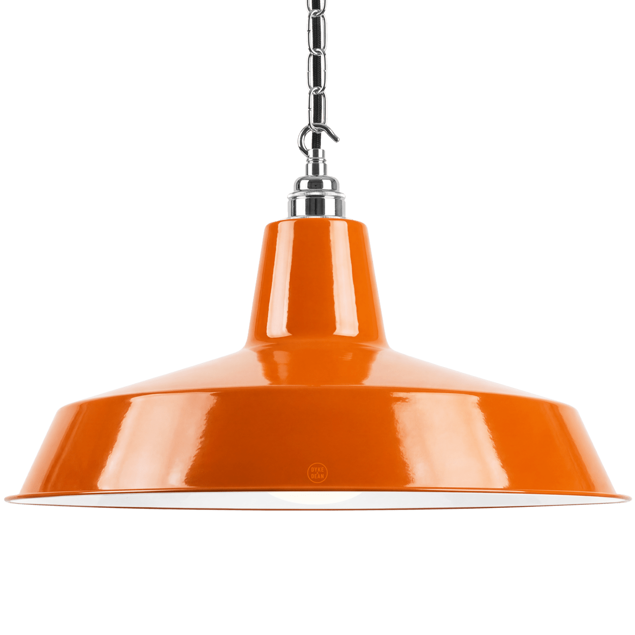 DYKE & DEAN PENDANT LAMPSHADE ORANGE WITH HOOK & CHAIN SET - DYKE & DEAN