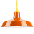 DYKE & DEAN PENDANT LAMPSHADE ORANGE WITH RETRACTABLE SPRING - DYKE & DEAN