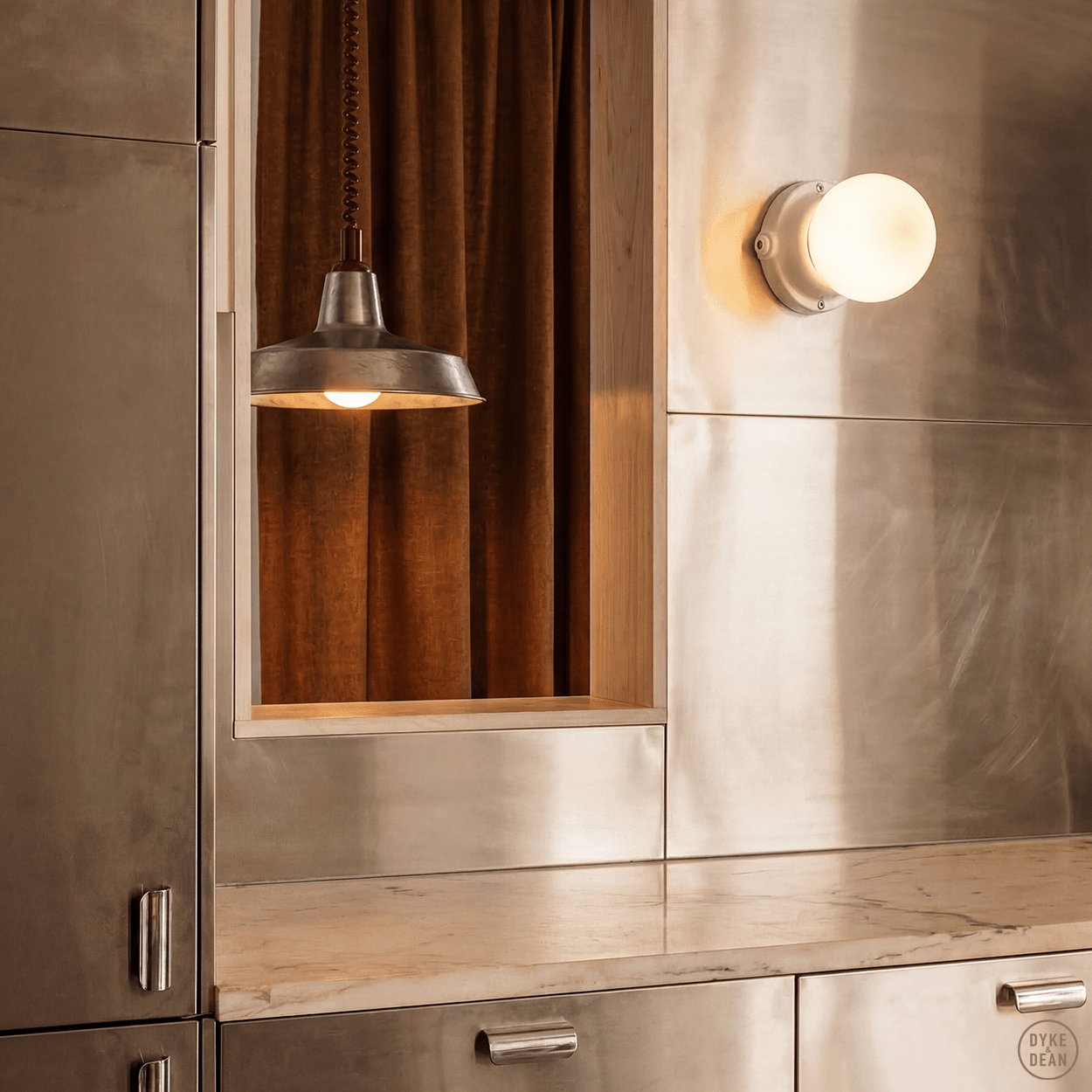 DYKE & DEAN PENDANT LAMPSHADE RAW METAL - DYKE & DEAN