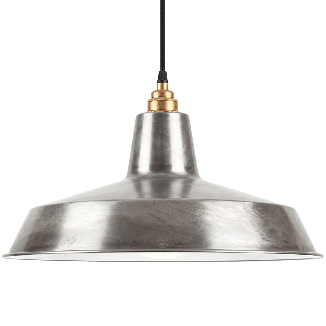 DYKE & DEAN PENDANT LAMPSHADE RAW METAL WITH BULB HOLDER - DYKE & DEAN