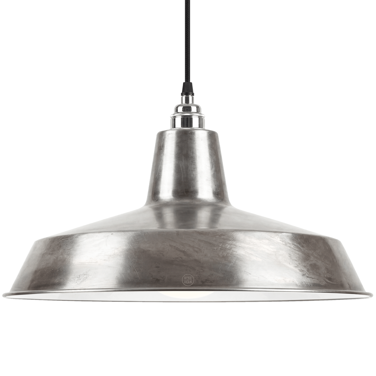 DYKE & DEAN PENDANT LAMPSHADE RAW METAL WITH BULB HOLDER - DYKE & DEAN