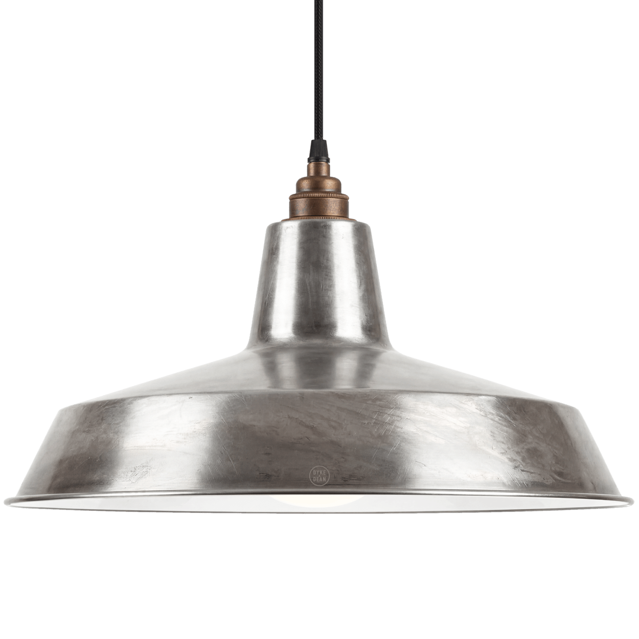 DYKE & DEAN PENDANT LAMPSHADE RAW METAL WITH BULB HOLDER - DYKE & DEAN