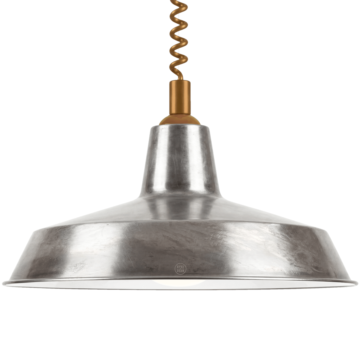 DYKE & DEAN PENDANT LAMPSHADE RAW METAL WITH RETRACTABLE SPRING - DYKE & DEAN