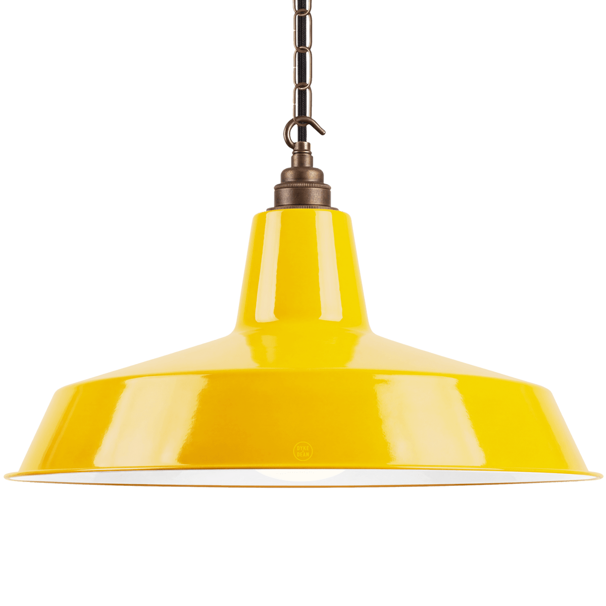 Dyke & Dean pendant lampshade Yellow with hook & chain set - DYKE & DEAN