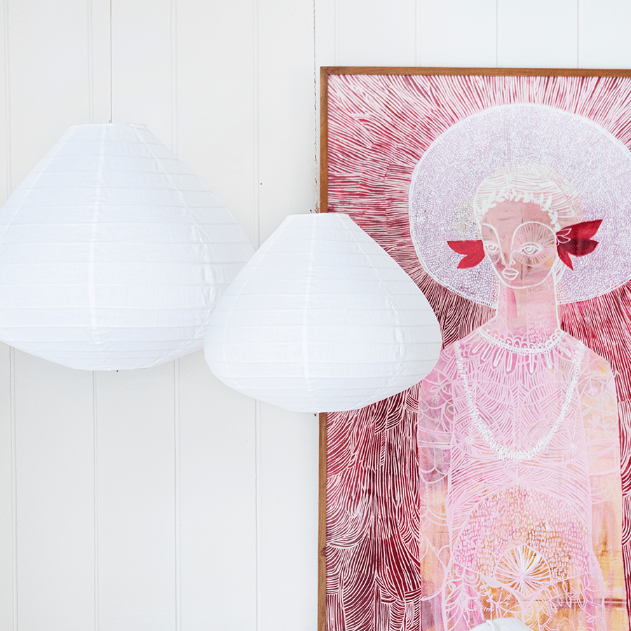 FIG NATURAL LINEN LIGHT SHADE 50CM - DYKE & DEAN