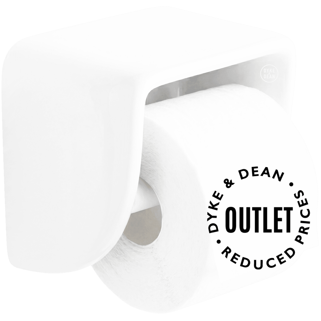 FLAT TOP PORCELAIN TOILET PAPER HOLDER WHITE OUTLET - DYKE & DEAN