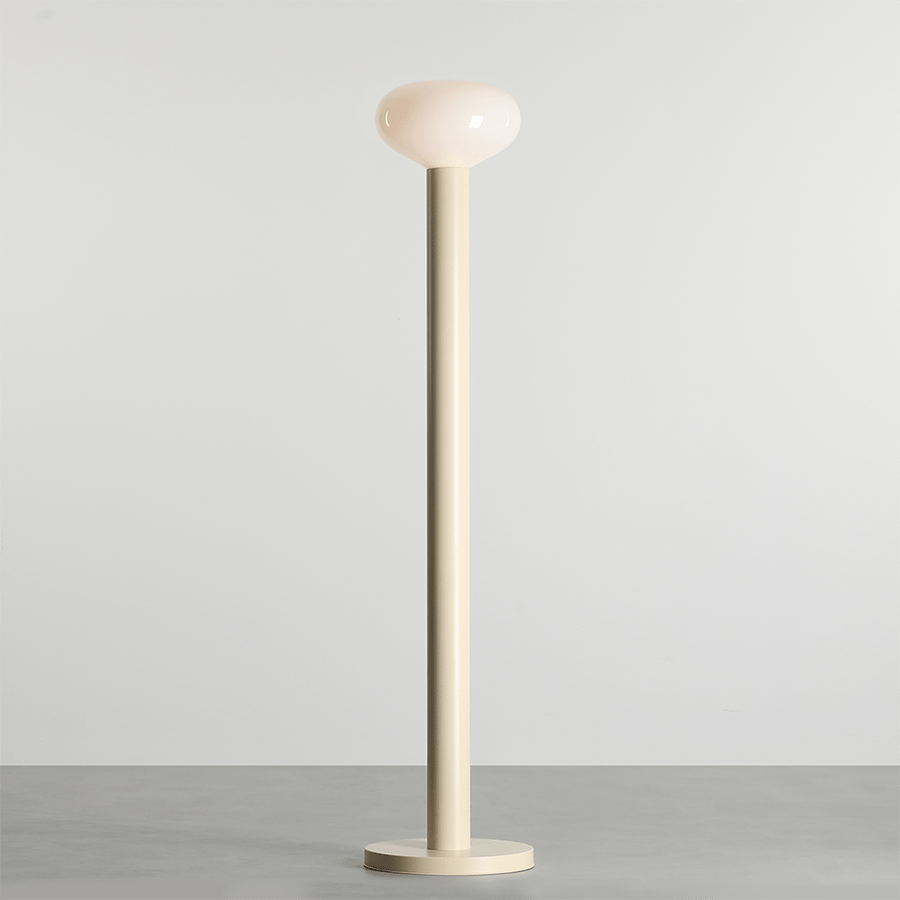 FLO OPAL GLASS ORB FLOOR LIGHT CREAM - DYKE & DEAN