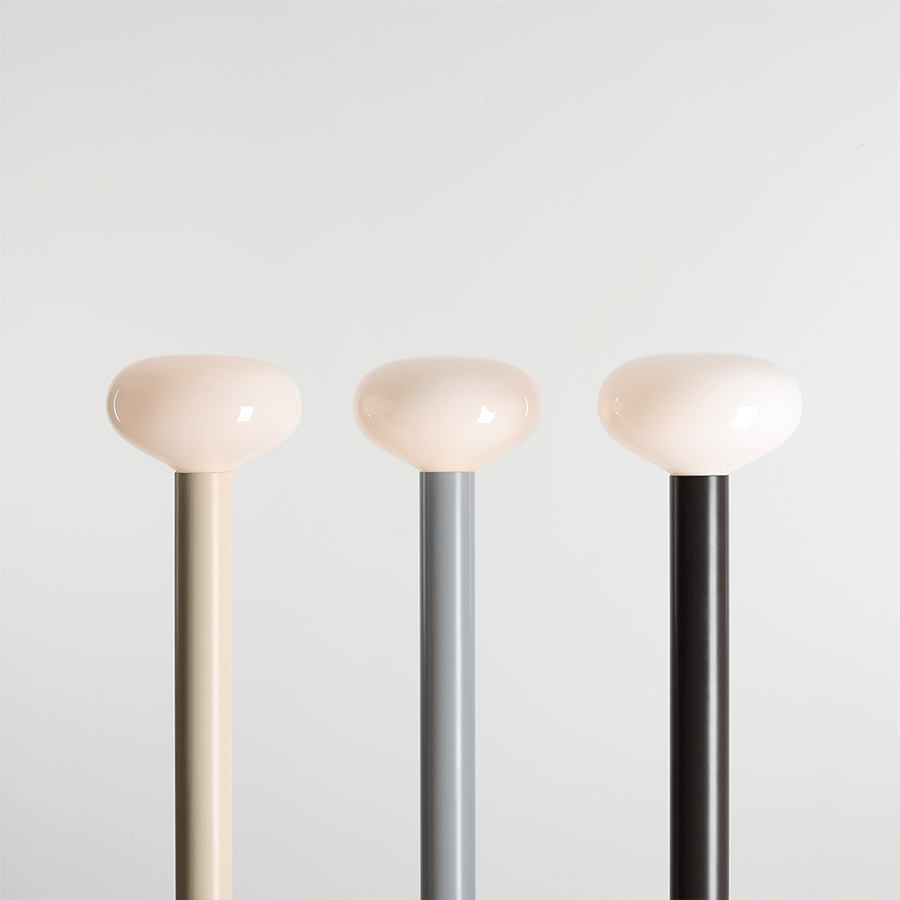 FLO OPAL GLASS ORB FLOOR LIGHT CREAM - DYKE & DEAN